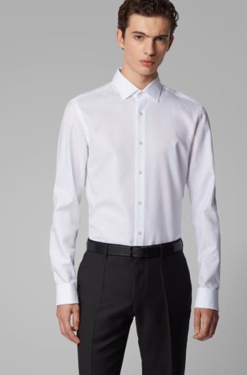 Koszula BOSS Slim Fit Białe Męskie (Pl09600)